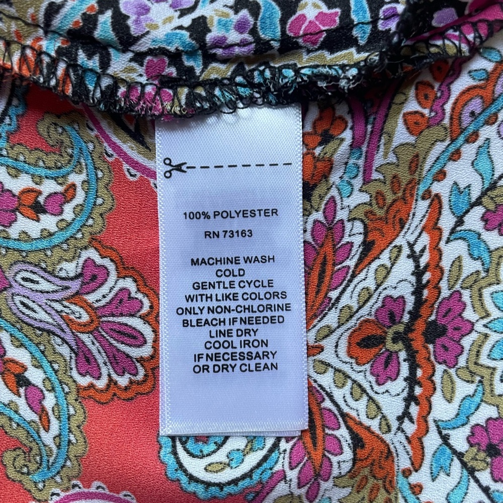Spense Pink and Blue Sleeveless Blouse with Mandarin Collar Sz L - Picture 4 of 4